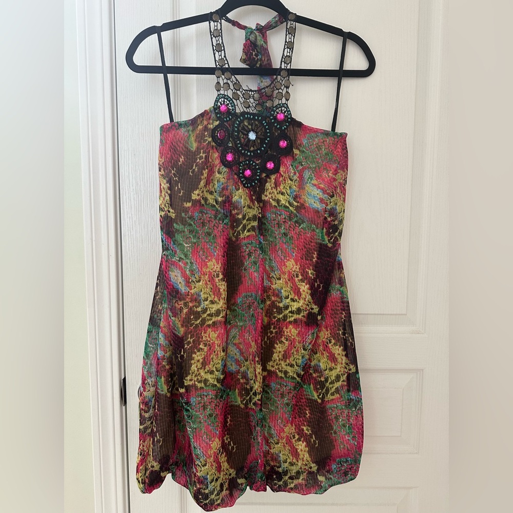 Bundled only 💕 Colorful Halter Dress with Beaded Neckline